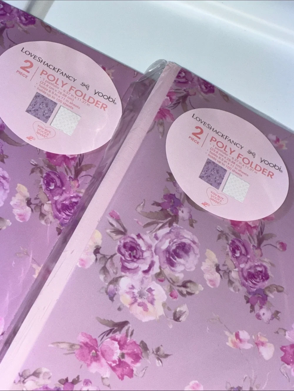 (2) LoveShackFancy 2 pack poly prong folders